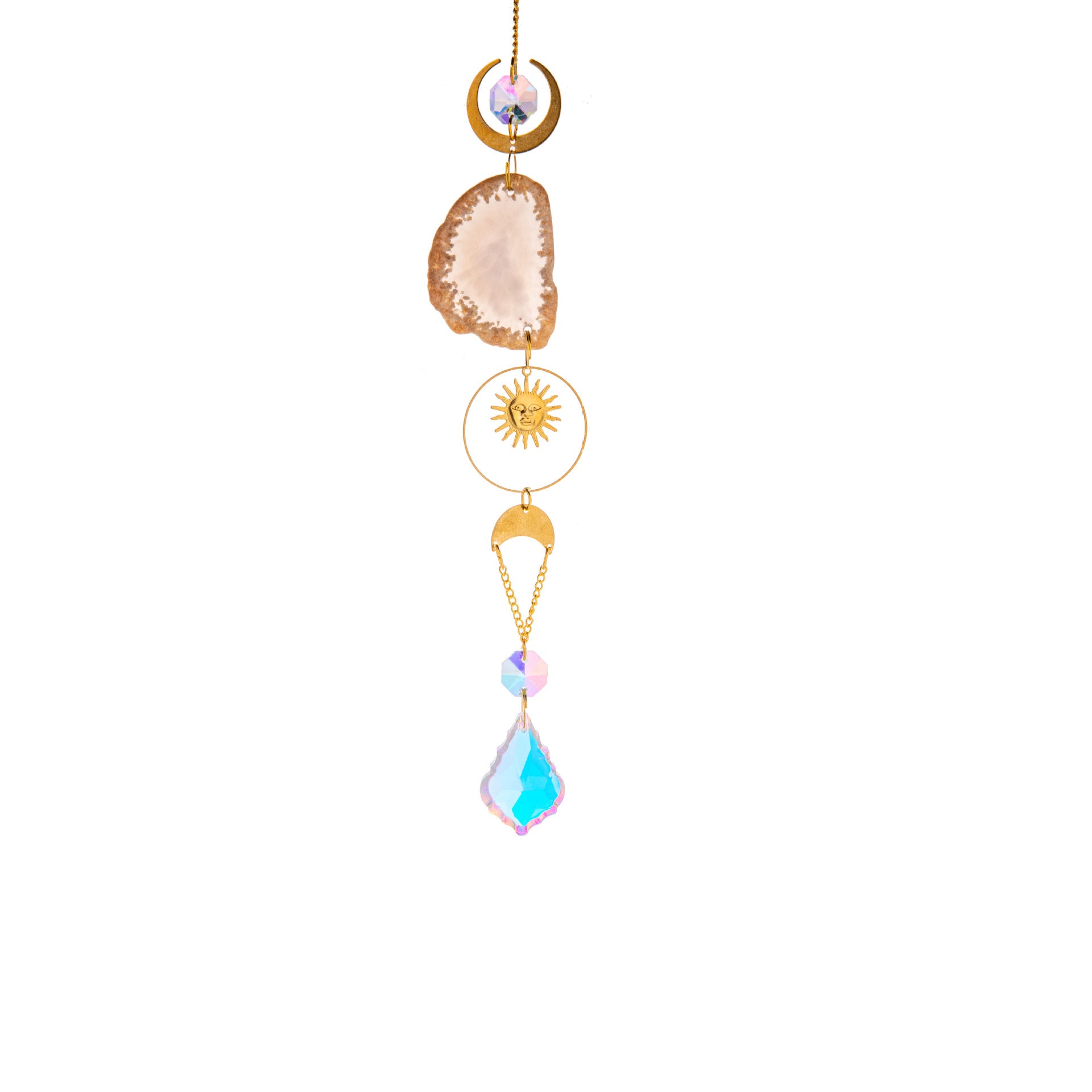 Wholesale Agate Rough Suncatcher Crystal Prism Ball Decorations